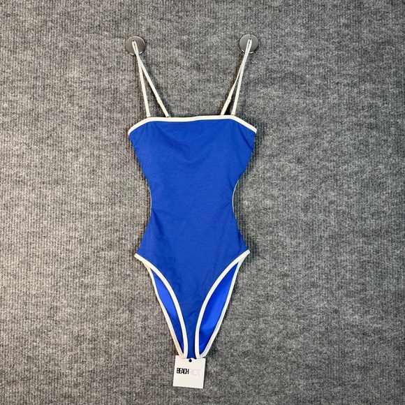 NWT Beach Riot Daphne Blue One-Piece Swimsuit Size M Removable Straps Open Back - Picture 11 of 15